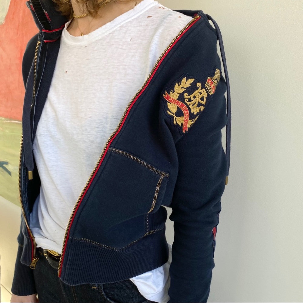 Blue Polo Ralph Lauren Zip Up Hoodie- Size M (EUC)